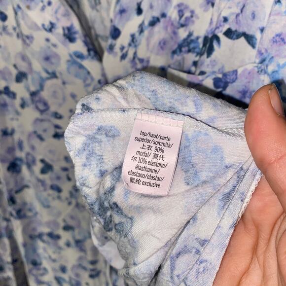 Victoria's Secret Blue Floral Stretch Modal Sleepwear Pajama Set Women's Size XL - Picture 9 of 10